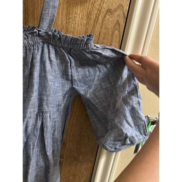 Vineyard Vines Womens Linen Chambray Tiered Tassel Dress/Coverup Size XS Carbon - Picture 5 of 10